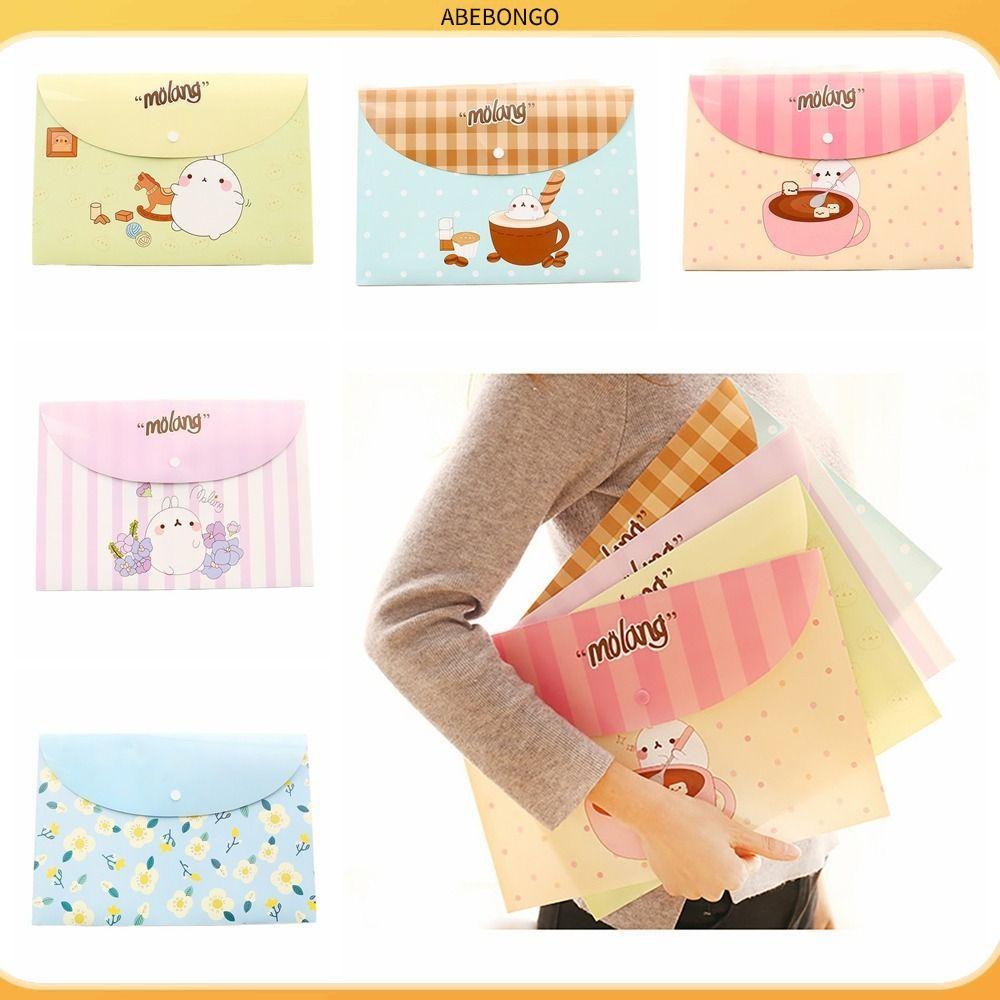 ABEBONGO A4 กระเป๋าแฟ้ม, อุปกรณ์การเรียนโฟลเดอร์เครื่องเขียน Snap, กระเป๋าแฟ้มดอกไม้ PVC ของขวัญ