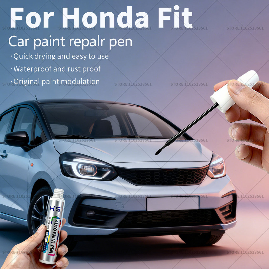 สําหรับ Honda Fit ซ่อมสีรถปากกา Touch Up Scratch Remover DIY อุปกรณ์รถยนต์สีขาว NH883P NH909P สีแดง 