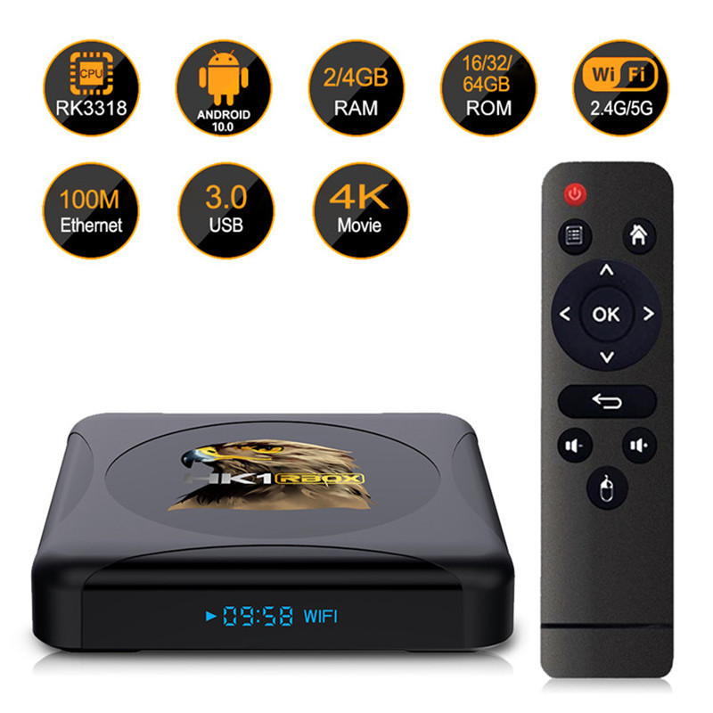 HK1 RBOX-R1 MINI Set-Top Box Android 10.0 RK3318 4G+64G HD Network Player