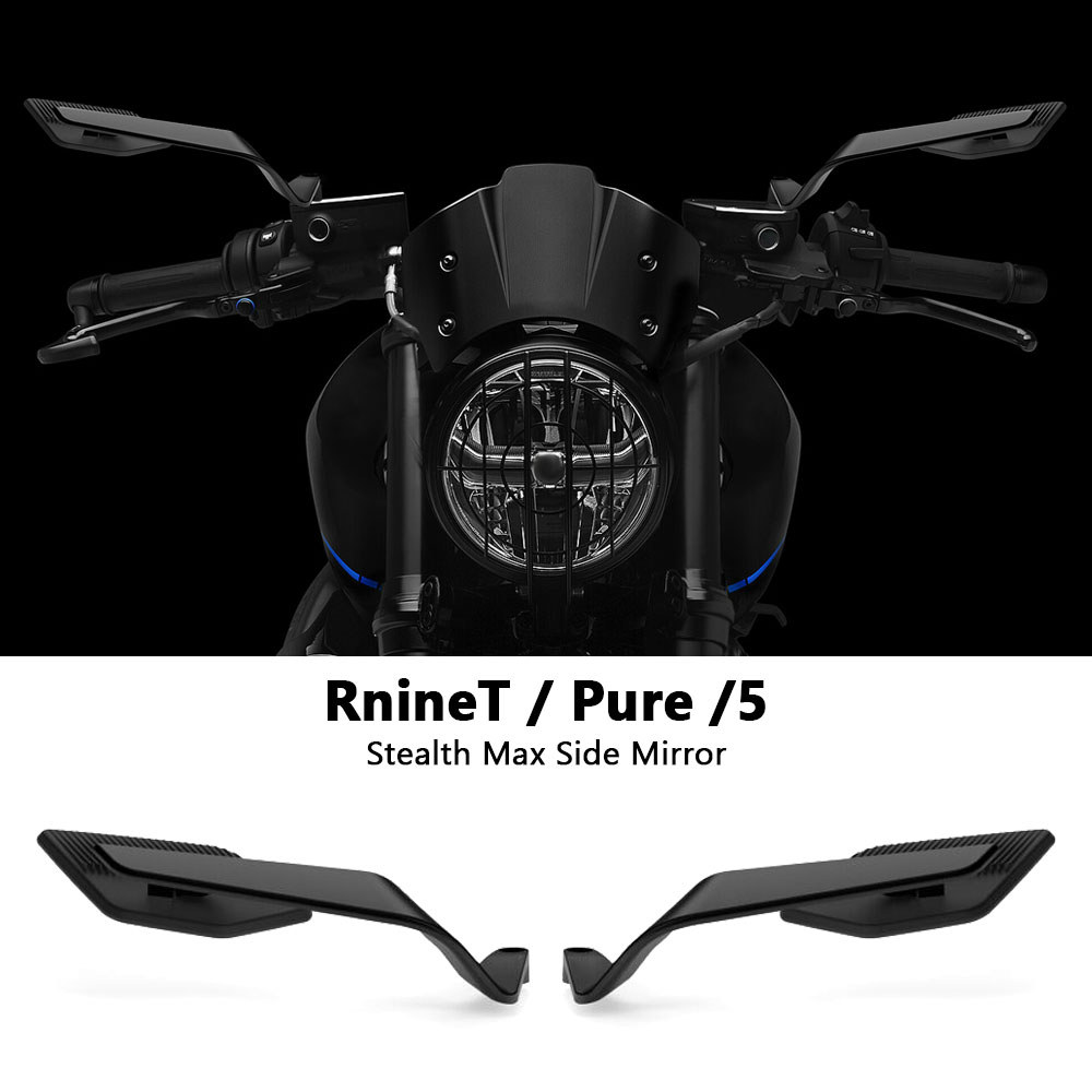 ใหม่ใบมีดกระจกมองข้างอลูมิเนียมรถจักรยานยนต์ Stealth Max กระจกมองหลังสําหรับ BMW Rninet RNINET Pure 