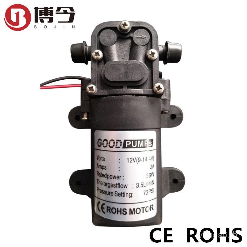 แบตเตอรี่ลิเธียมการเกษตรไฟฟ้า Sprayer ปั๊ม 12 V ไดอะแฟรมปั๊ม Bojin 5206H Mini แรงดันสูง DC ปั๊มน้ํา 