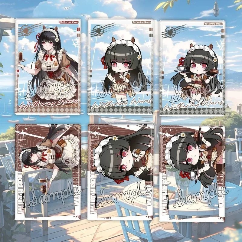 พวงกุญแจอะคริลิค Wuthering Waves Chisa Maid รุ่นการ์ดโปร่งใสอะนิเมะเกม WuWa ของขวัญกระเป๋าเป้สะพายหล