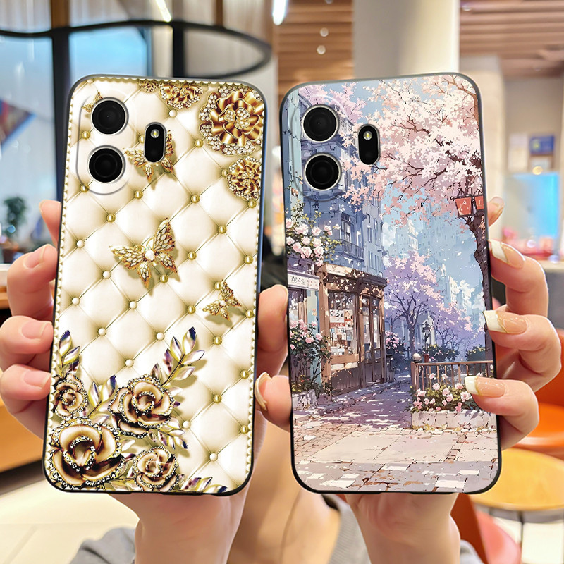 เคสโทรศัพท์สําหรับ TCL NxtPaper 70 Pro แฟชั่น Penguins ในหิมะรูปแบบสีดํา Anti-scratch Soft Casing สํ