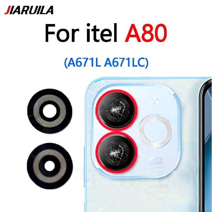 เลนส์กล้องด้านหลังด้านหลังสําหรับ Itel A80 A671L A671LC ฝาครอบกล้องเปลี่ยนสติกเกอร์กาว