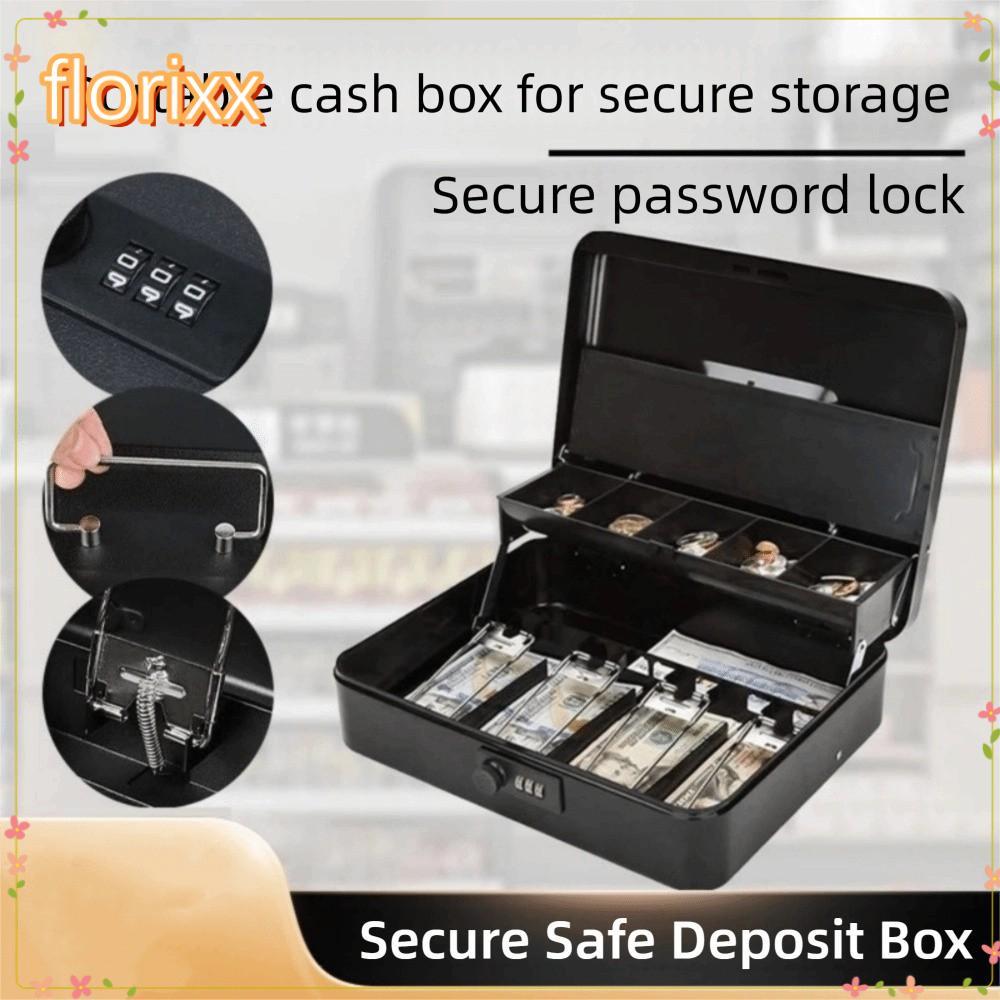 จัดส่งจากประเทศไทยFLORIXX Safe Head Locker, Drawer Black Cash Box, Portable Metal Cashion Clip ปลดล็