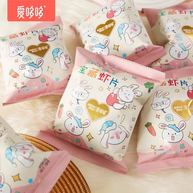 爱哆哆宝藏虾片零食脆虾片休闲散装膨化食品办公室春游小吃4.3Aiduoduo Treasure Shrimp Chips Snacks, Crispy Shrimp Chips, Casual Bul