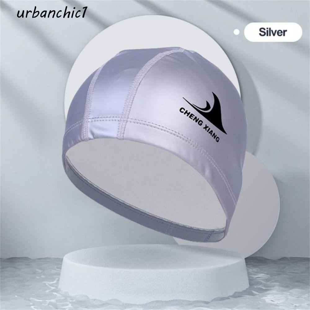 URBANCHIC หมวกว่ายน้ำสำหรับเด็กและเยาวชน ออกแบบเพื่อกันน้ำและป้องกันหู สวมใส่ได้อย่างบางเบานุ่มนวล