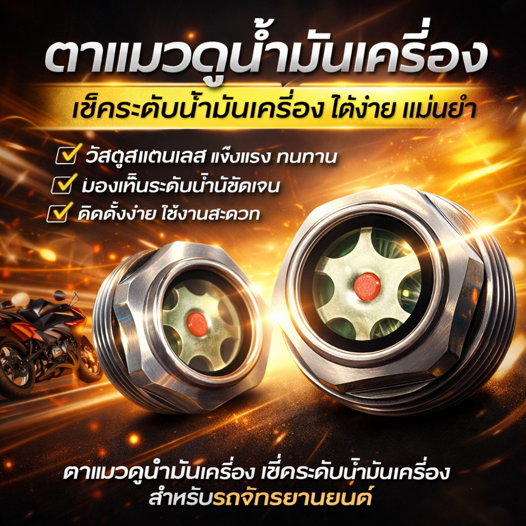 ตาแมวดูน้ำมันเครื่อง เช็คระดับน้ำมันเครื่อง สำหรับ ADV LEAD125 GIORNO125 PCX150/160 CLICK125/150/160