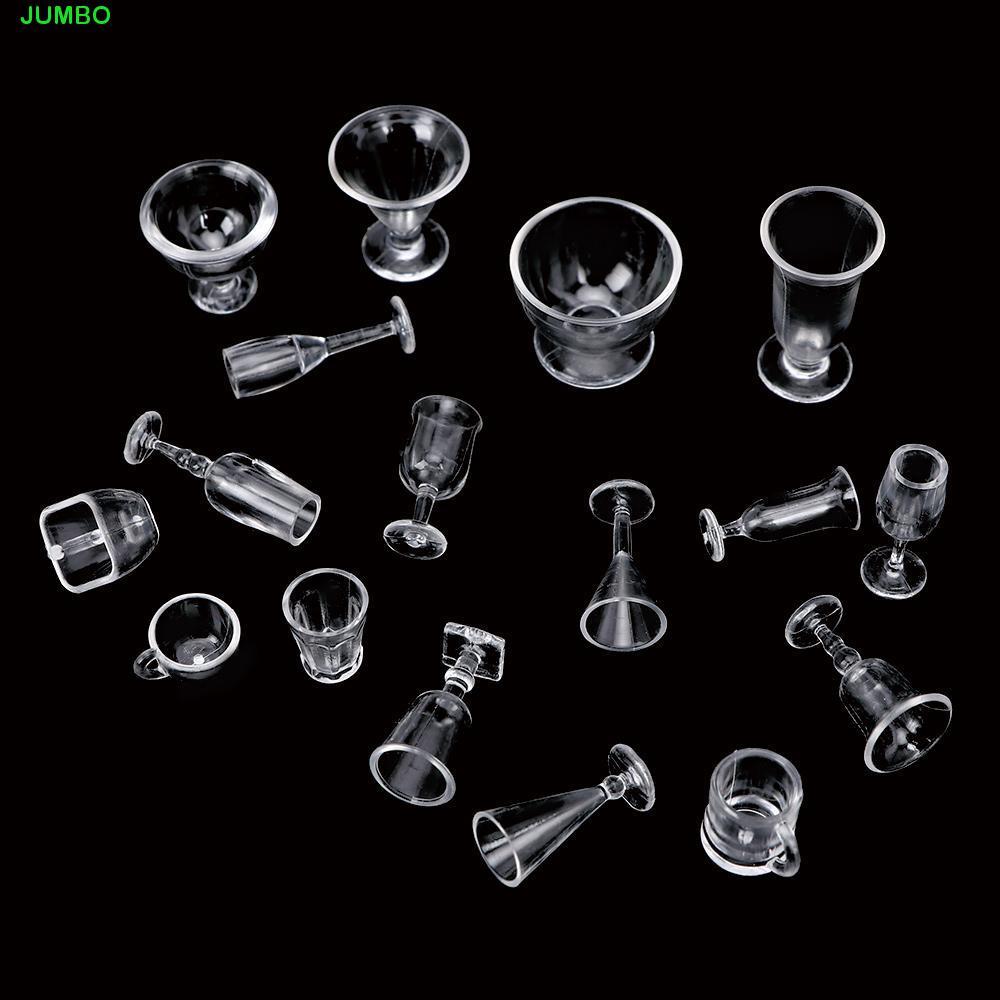 JUMBO ถ้วย 17 ชิ้น/เซ็ต Miniatures DIY ของเล่นบนโต๊ะอาหารแผ่น Goblets Decor