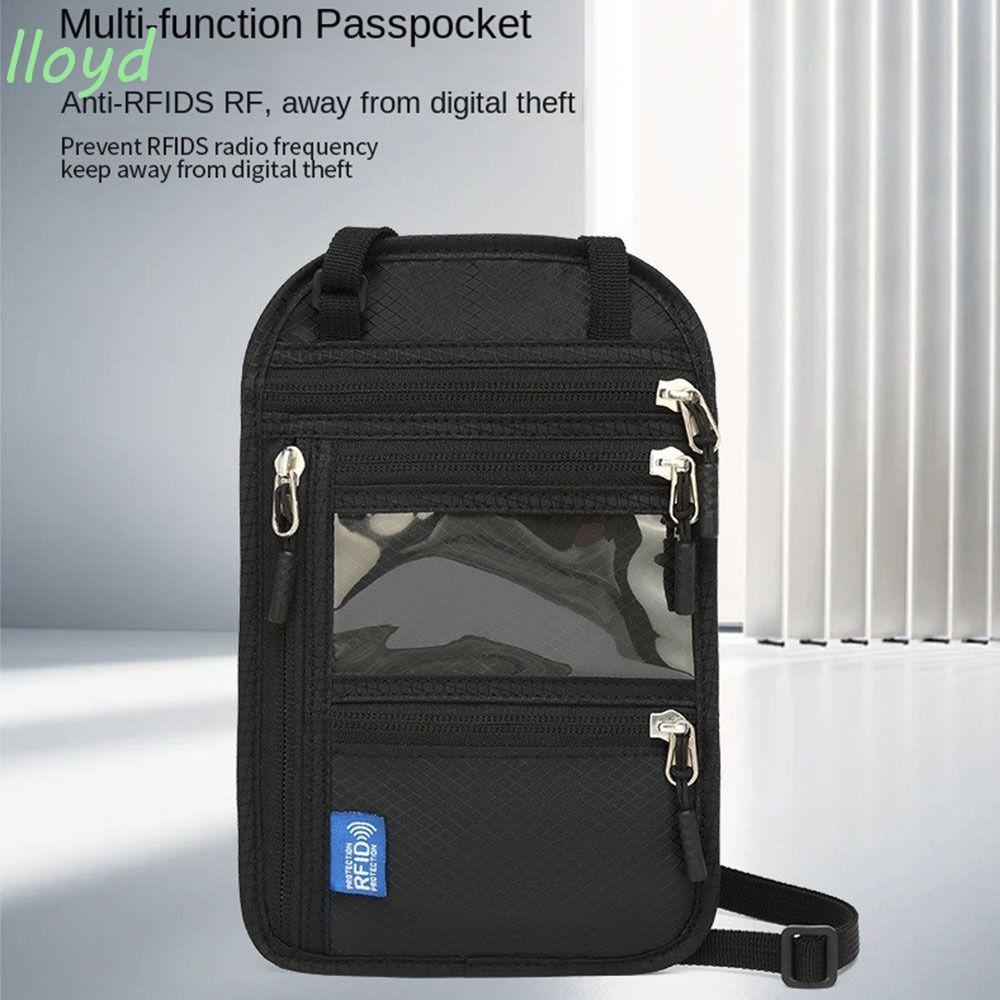 ลอยด์ RFID หนังสือเดินทางกระเป๋า, RFID ปิดกั้นกันน้ํากระเป๋าสตางค์คอ,ผู้ถือหนังสือเดินทางหลายกระเป๋า