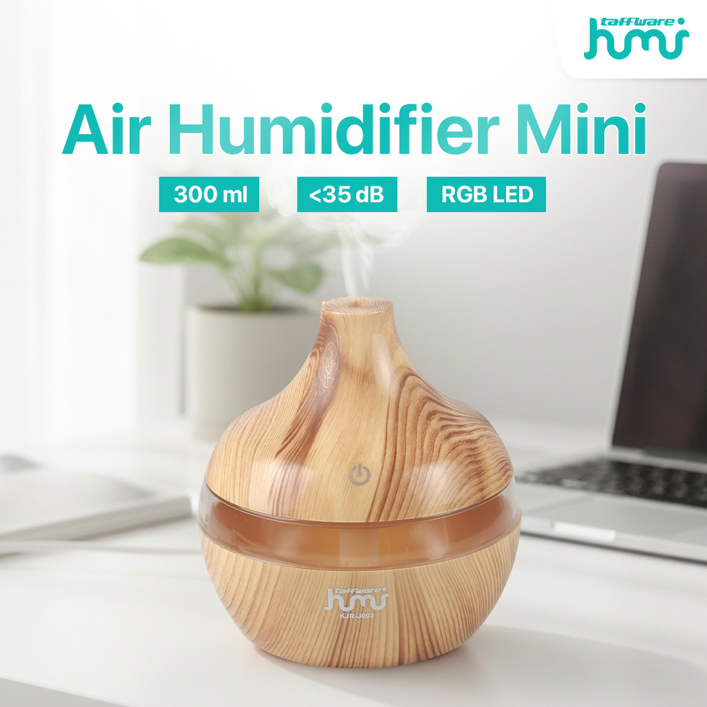 Taffiffware HUMI Air Humidifier Mini Ultrasonic Aroma Diffuser RGB 300ml - KJR-J003
