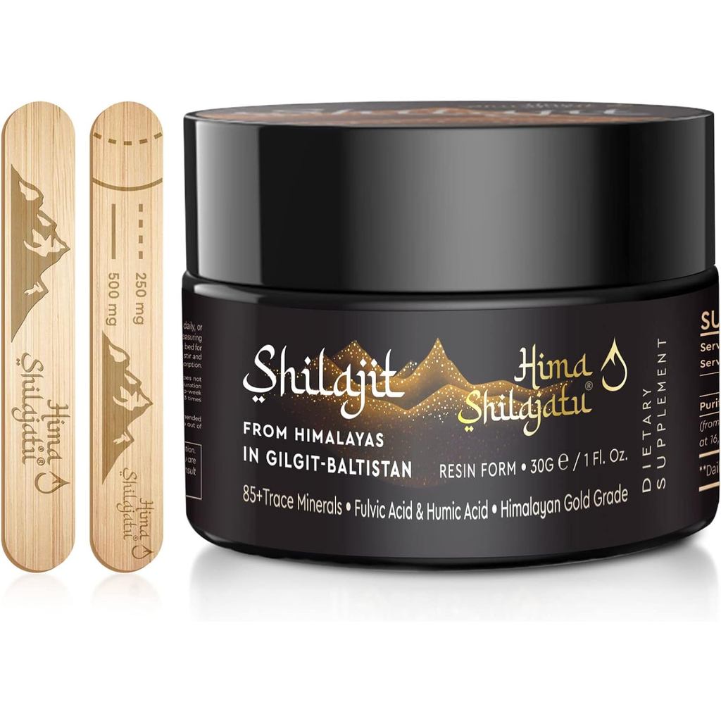 Hima Shilajatu Shilajit Purest Himalayan Organic Shilajit Resin - Gold Grade 100% Purity Shilajit wi