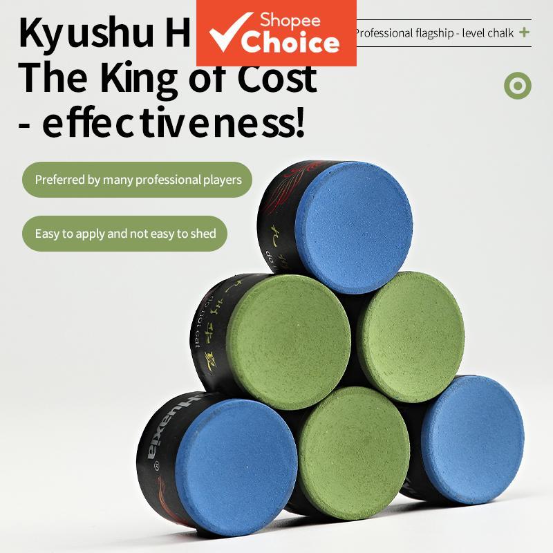 ชอล์กคิวบิลเลียดระดับอาชีพ ชอล์กผงช็อคโกแลต Taom และผ้าคิว สีฟ้า/ชมพู/เขียว