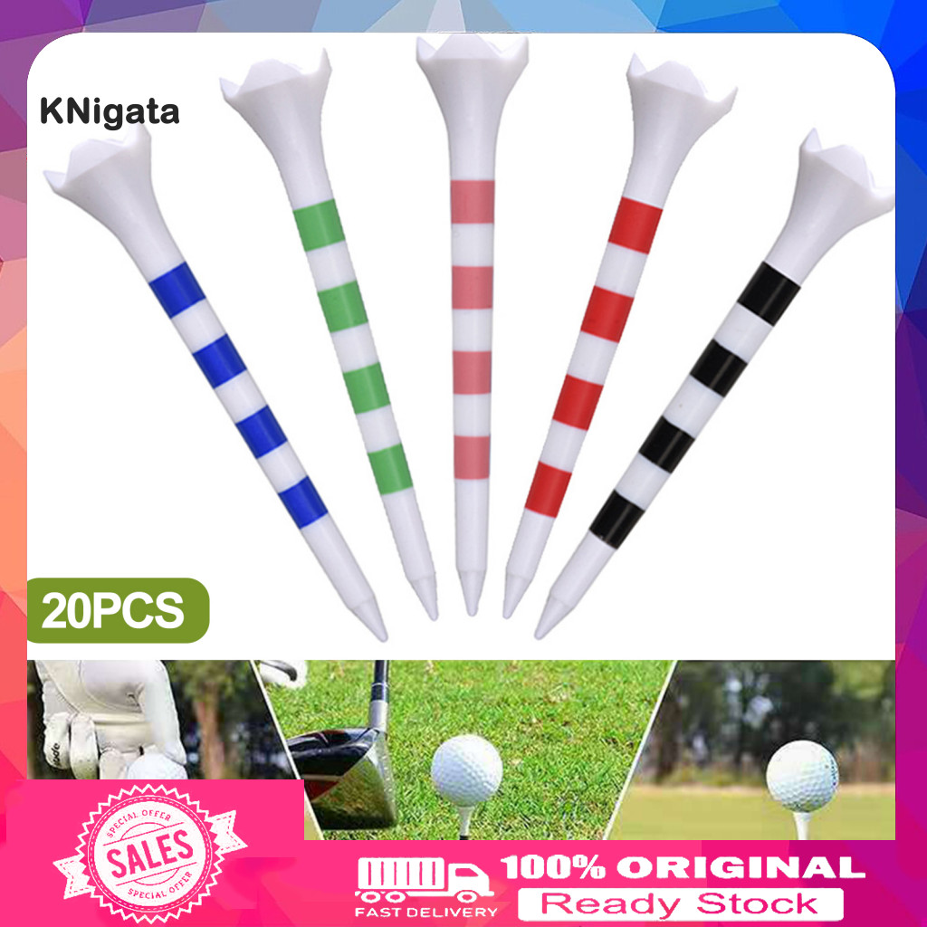 Stable Golf Tees Long-lasting Golf Tees 20pcs Golf Tees ชุด – ทนทาน High Stability ต่ําหักสั้น Tees 