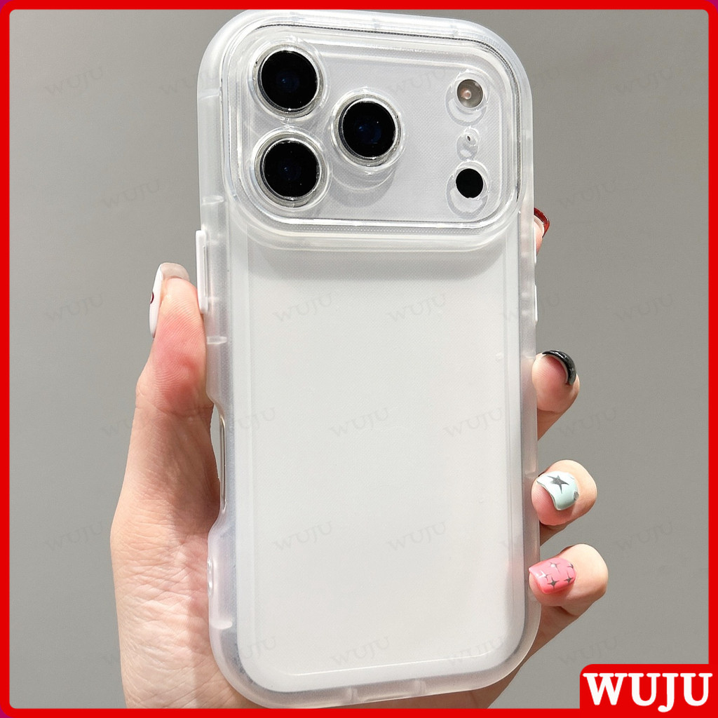 WUJU Crystal Clear Drop-Proof Case เข้ากันได้กับ IPhone 17 16 15 14 13 12 11 Pro Max XR XS MAX, สลิมฟิตพร้อมยามกล้องยก