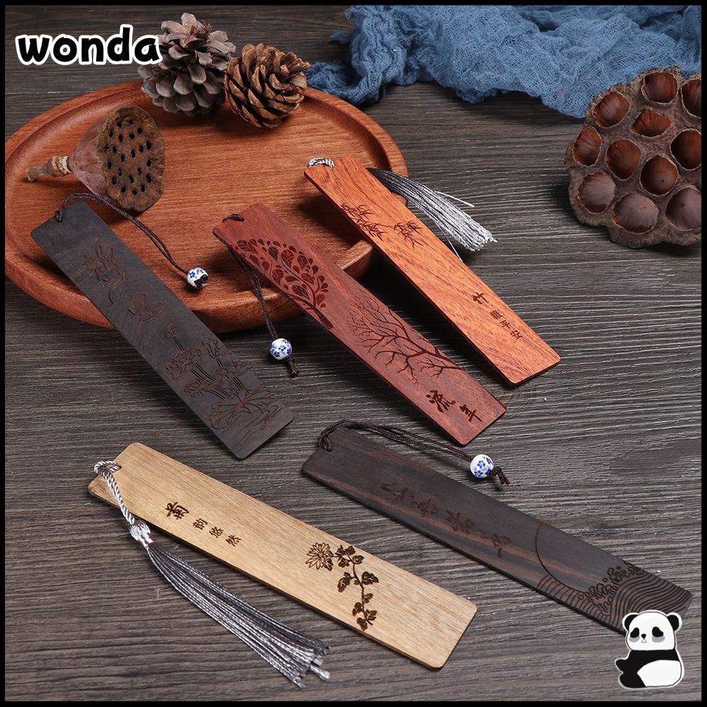 Wonda ที่คั่นหนังสือ ไม้เนื้อแข็ง สไตล์จีน ของขวัญ