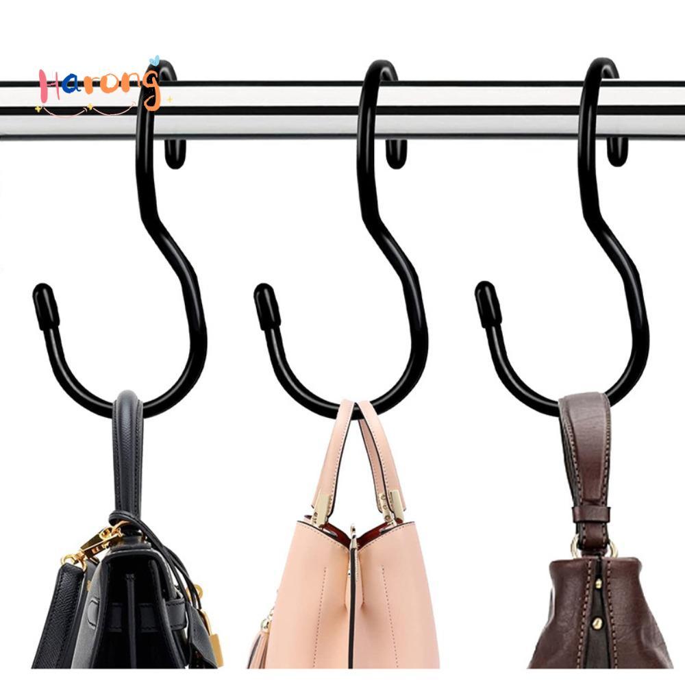 HARONG 5 ชิ้น S ตะขอ, โลหะ Twist Design กระเป๋าแขวน, คุณภาพมัลติฟังก์ชั่น S รูป Organizer Hooks บ้าน