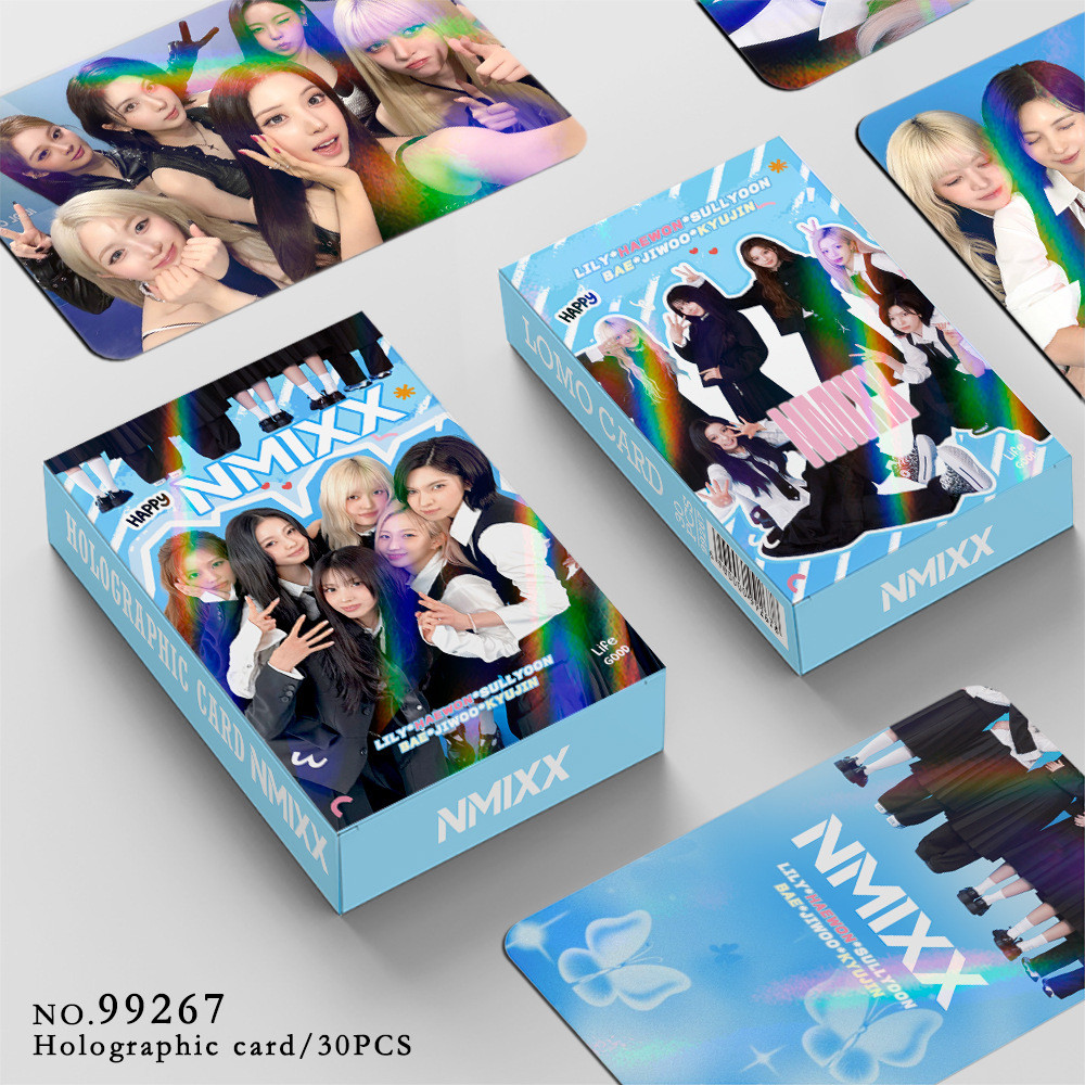 NMIXX Debut 4th Anniversary Laser Lomo Card Photocard Postcard 30 ชิ้น/กล่อง