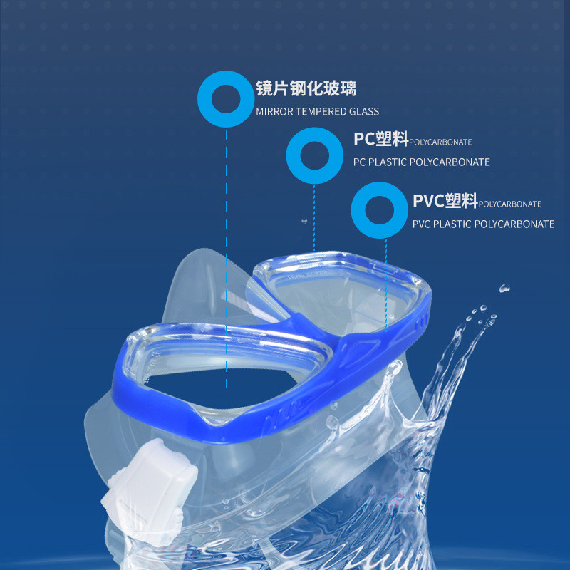 Diving mask Large-frame silicone diving mask Adult Unisex Snorkeling Mask High-Definition Anti-Fog Diving Equipment