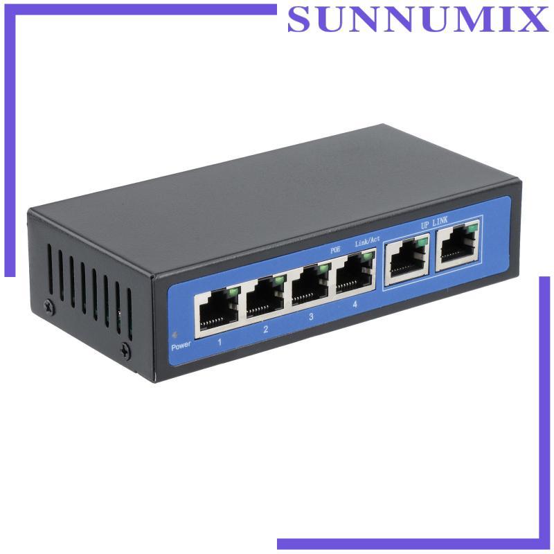 [Sunnimix] 6 พอร์ต 10/100Mbps 4 POE Port & 2 Uplink Power Over Ethernet Switch Adapter