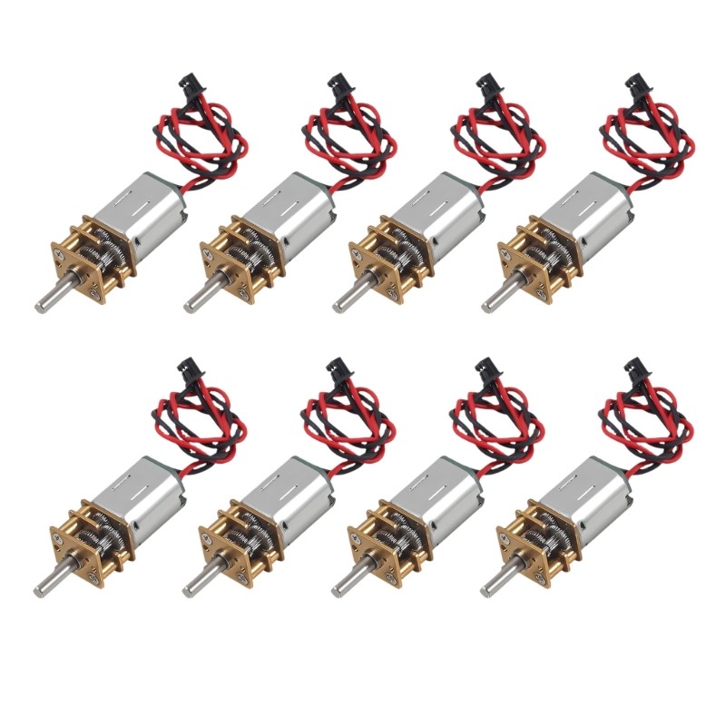 RUN 8PCS 3V-6V ความเร็วช้าโลหะเต็มรูปแบบเกียร์มอเตอร์ขนาดเล็กขนาดเล็ก N20 มอเตอร์เกียร์