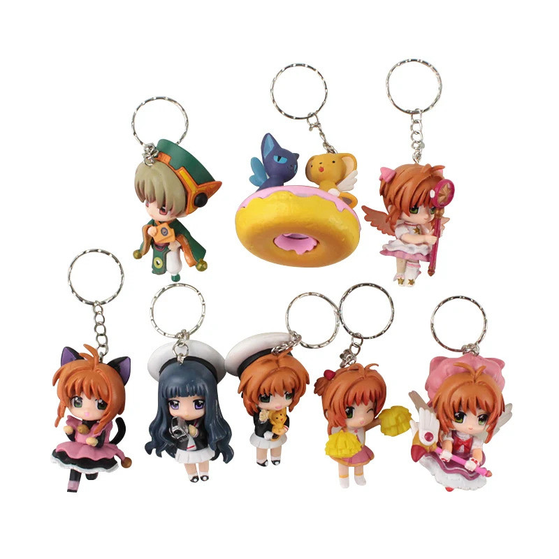 8 ชิ้น/เซ็ตอะนิเมะการ์ด Captor Sakura PVC ตัวเลขของเล่นพวงกุญแจ Konmoto Sakura Daidouji Tomoyo Li Sy