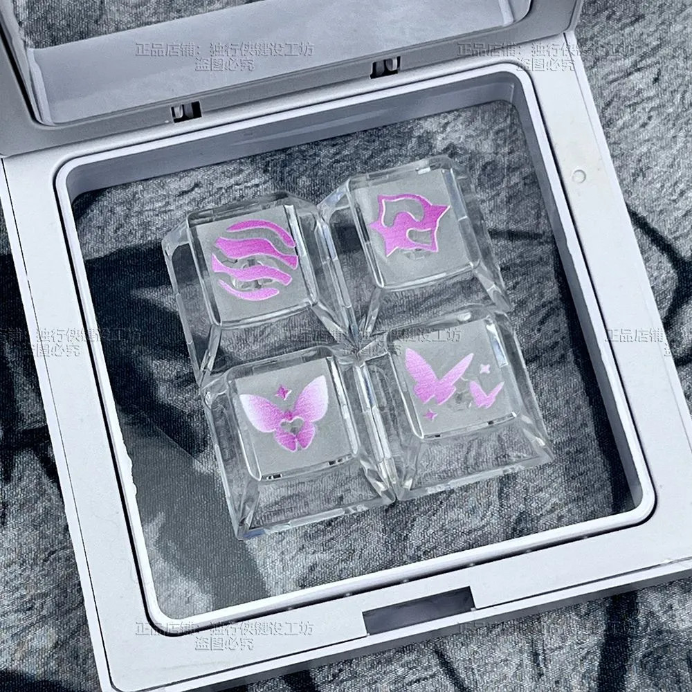 VALORANT/Jett/Clove/Fearless Contract Theme Keycap Skills Unique Transparent Keycap เพิ่มเติม Single Light โปร่งแสง Jet Wind Twilight Butterfly Sage Rena