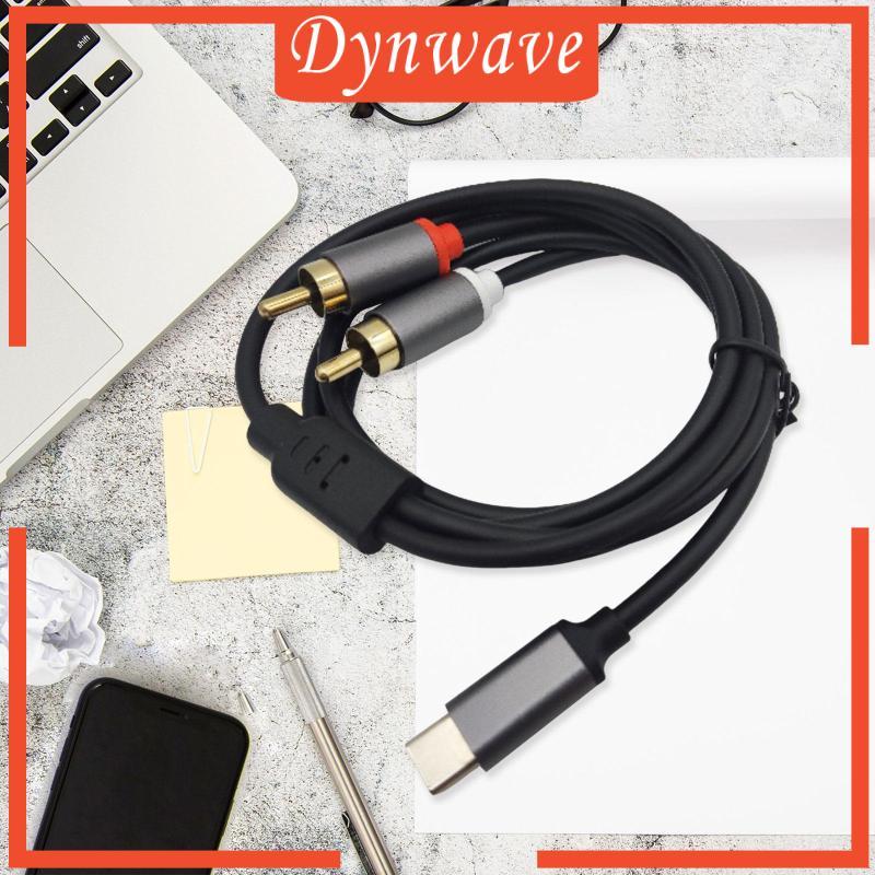 [Dynwave] Type-c ถึง 2 สาย RCA สาย AUX Connector สายเชื่อมต่อ USB C สาย AUX สําหรับทีวีหูฟังแล็ปท็อป