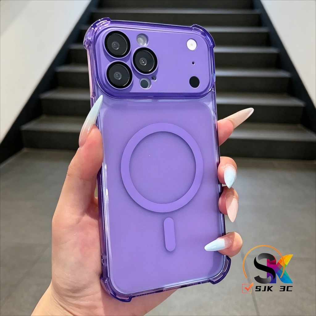 Dopamine 2-in-1 พร้อมเลนส์ 4 มุมกันกระแทกเคสโทรศัพท์แม่เหล็กโปร่งใสสําหรับ iPhone 17 ProMax 16 15 14 13 12 11 Pro Max ปลอกนุ่ม Anti-Fall ฝาครอบป้องกัน
