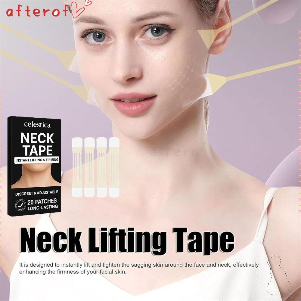 AFTEROF 10/20 PCS Face Neck Lifting Tape, Invisible Lift Turkeying Necks Breathable Neck Tape, Invis