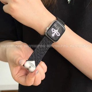 สายไนลอนทอสีดําเหมาะสําหรับ ฉันดู 11/10/9/8/7/6/5/4/3/2/1 สายหัวเข็มขัดแม่เหล็กหัวใจเหมาะสําหรับ ฉันดู 46/46/45/44/42/41/40/38มม