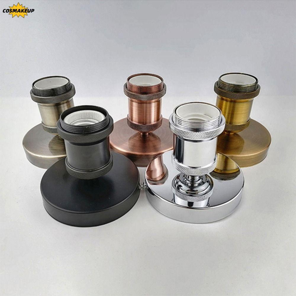 COSMAKEUP Light Socket Vintage Retro Aluminium Shell Electroplating Lamp Bulb Socket