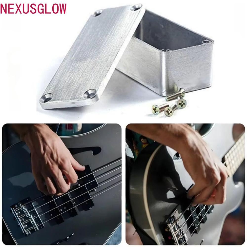 กล่องเหยียบเอฟเฟกต์ NEXUSGLOW, อลูมิเนียมพร้อมสกรู กล่องอลูมิเนียม Stomp, ทนทานเปลี่ยนเงิน 1590B ตลั