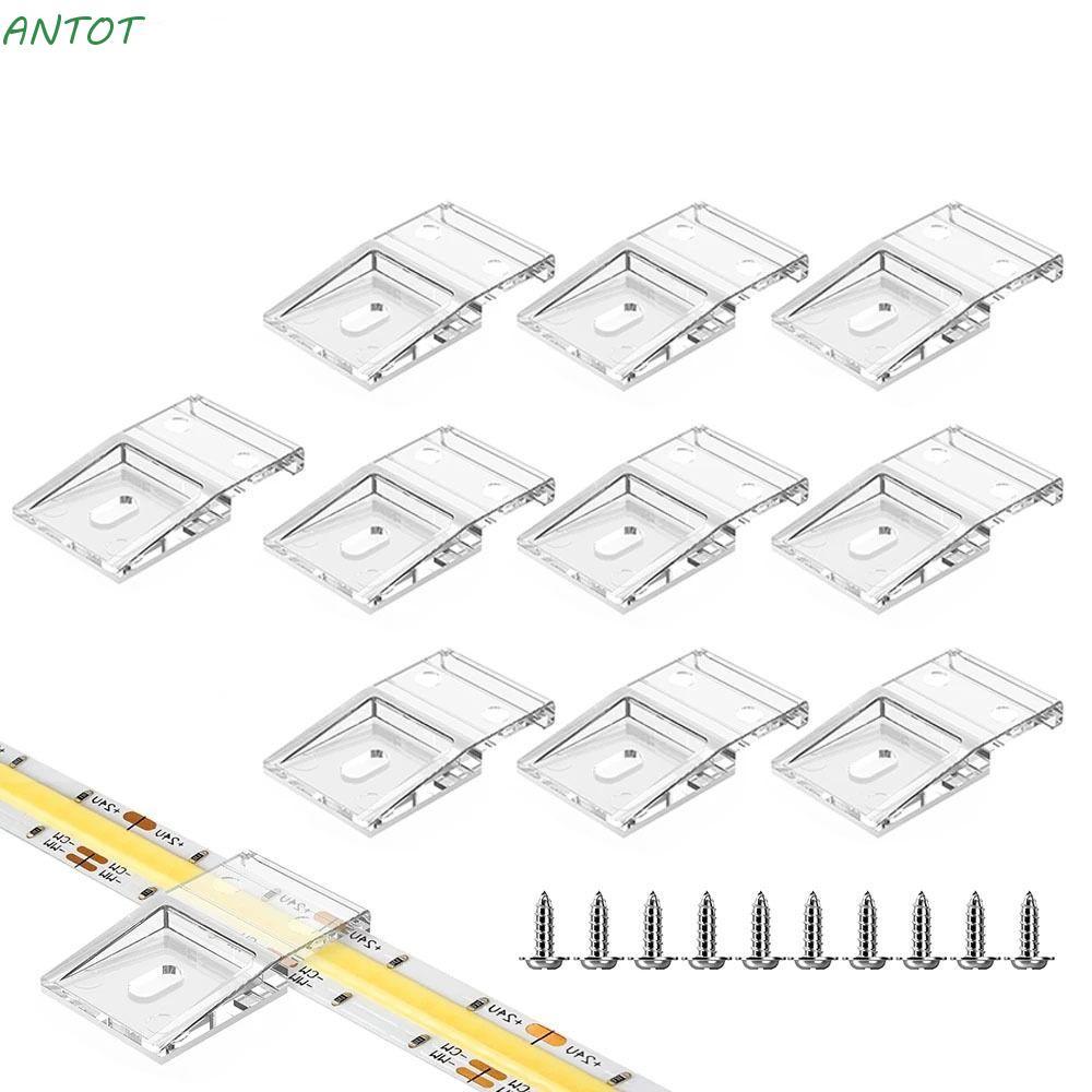 ANTOT 10 มม.PCB LED Light Strip คลิป,สายไฟ WS2812B WS2811 คลิปพร้อมสกรู, FCOB COB SK6812 RGBW Light 