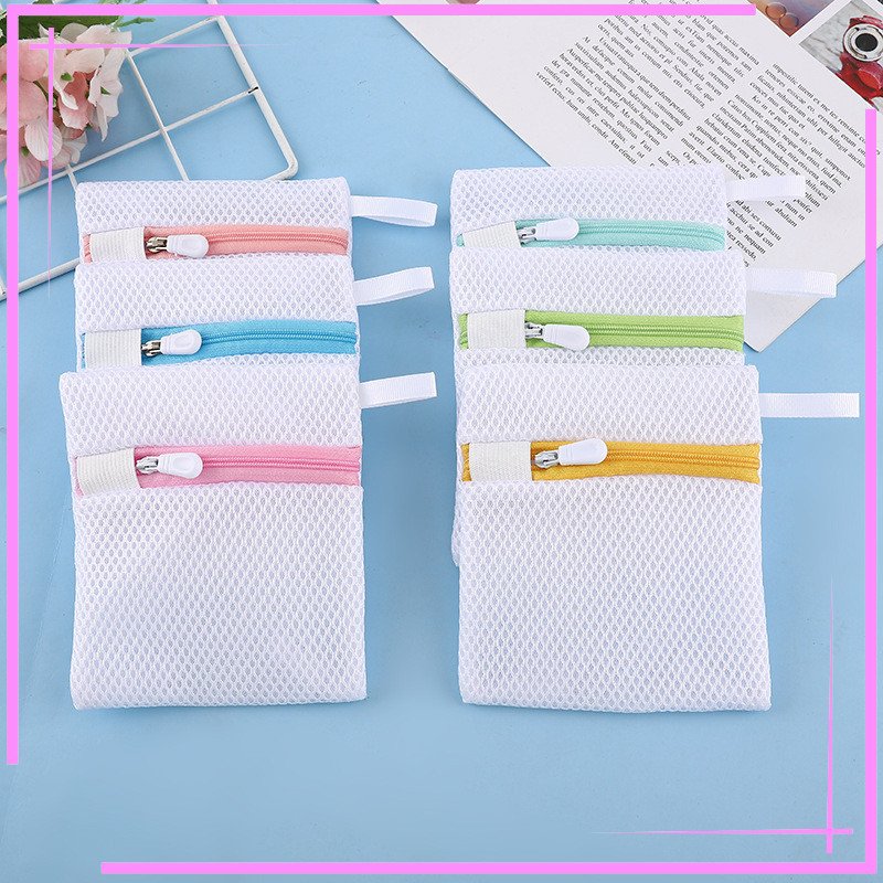 <LA>ชั้นเดียว 12x14 ซม. ถุงซักผ้าตาข่ายล้างกระเป๋าสําหรับเสื้อผ้าที่ละเอียดอ่อนชุดชั้นในชุดชั้นในป้อ