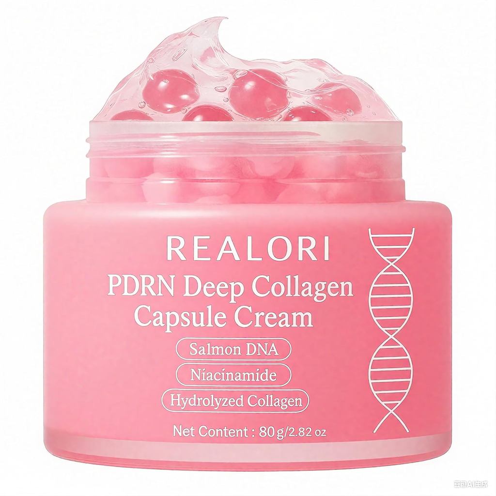 Realori PDRN Capsule Cream มีวิตามินซีและคอลลาเจนเกาหลี Boba Facial Moisturizing Cream Pink Jelly Cr