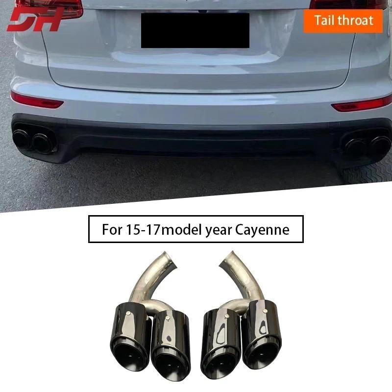 สําหรับ2015-2017 Porsche Cayenne 958.2 ท่อไอเสียอัพเกรด GTS สีดําสแตนเลสท่อไอเสียหัวฉีดท่อหาง