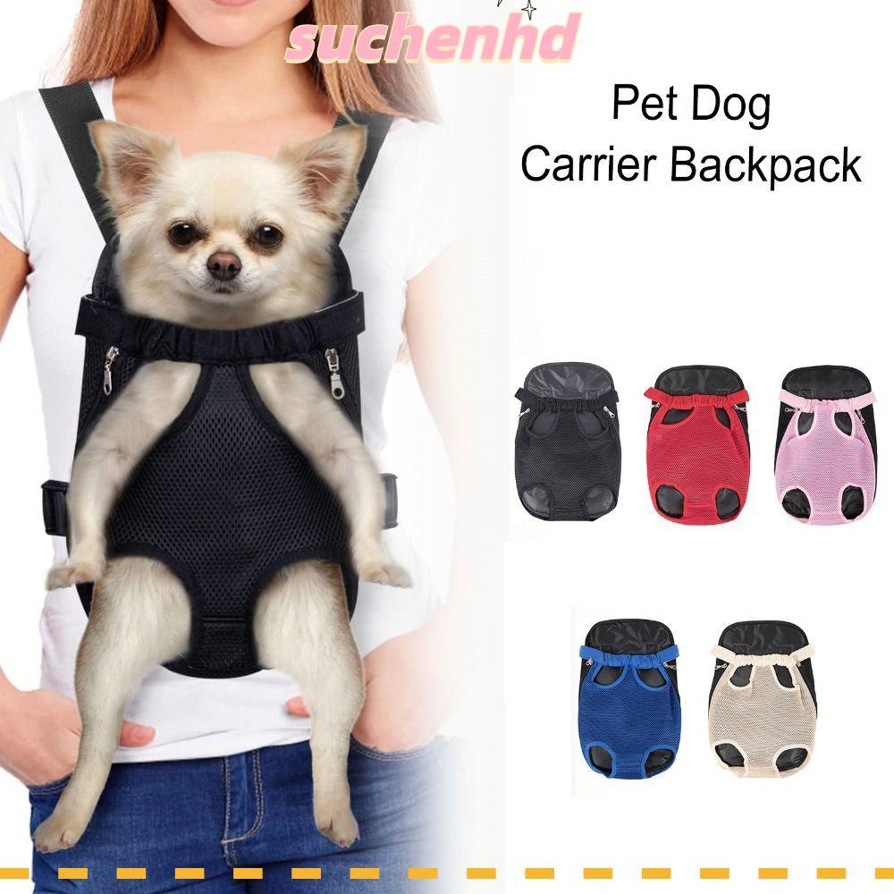 SUCHENHD Pet Carrier Backpack, Adjustable Breathable Dog Backpack Carrier, Dog Front Carrier Portabl