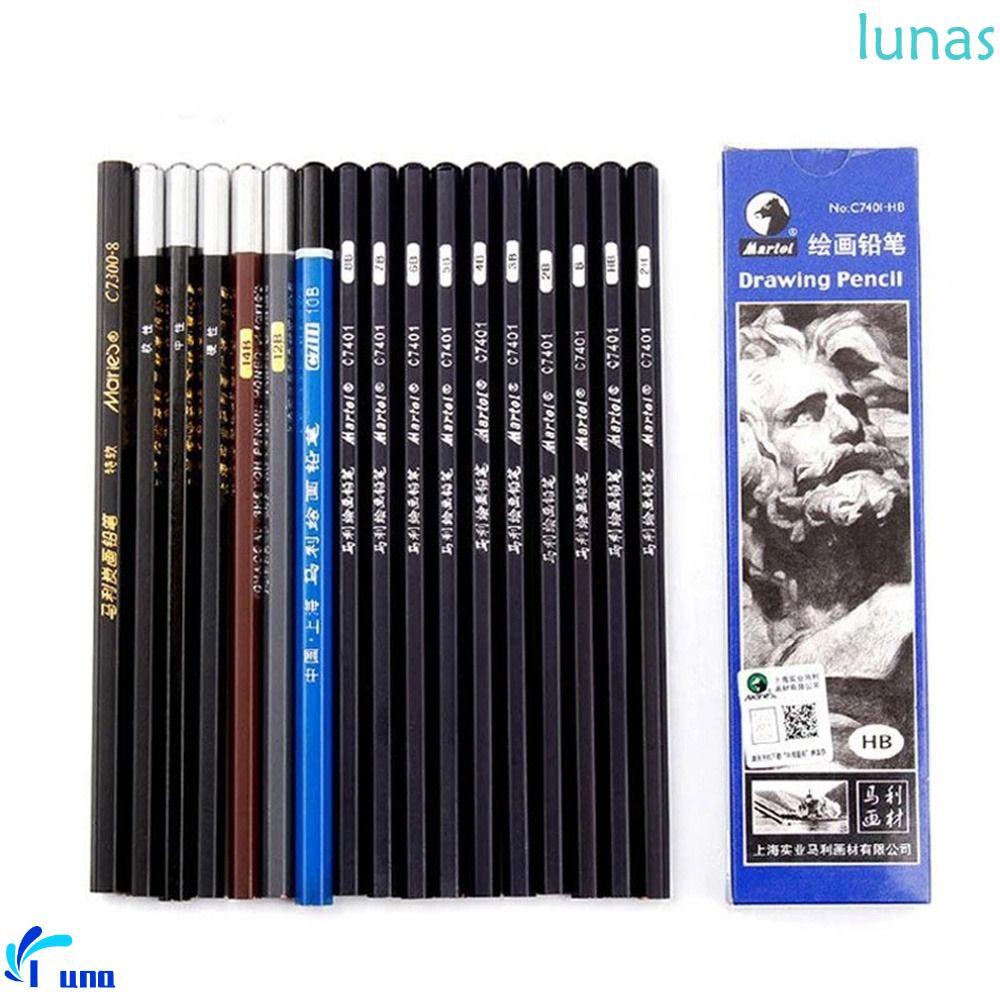 LUNASOL 12 ชิ้นดินสอ 7B 8B 10B 3B 4B 5B 6B ดินสอสีดํา 12 ชิ้น/กล่อง 12B 14B Art เครื่องเขียน 2B ดินส