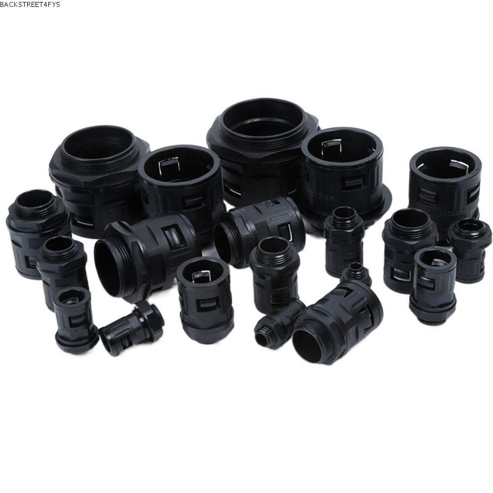 BACKSTAGERET4FC3 ข้อต่อท่อลูกฟูก, Multisize สีดําหลอดพลาสติก, AD13 พลาสติก Bellows Terminations PP ล