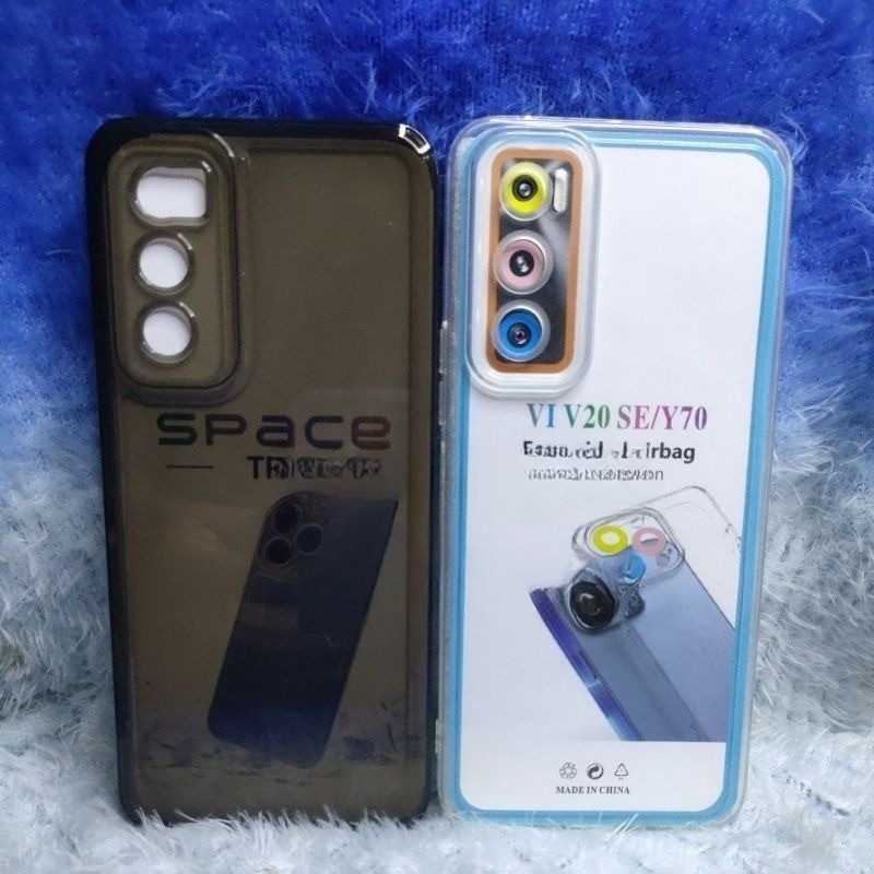 เคสนิ่ม Original Space Transparent Vivo V20 SE/Y70 ซิลิโคน 2.1MM+Protec Camera สีดําใส