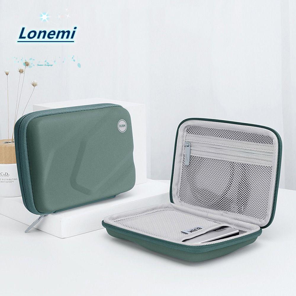LONEMI กระเป๋าใส่ฮาร์ดดิสก์ไดรฟ์โฮมออฟฟิศกล่องเก็บกันกระแทกแบบแข็ง