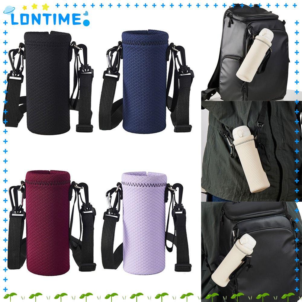 LONTIME ฝาครอบขวดน้ํา, แบบพกพาพร้อมสายรัดถ้วยสูญญากาศ, กีฬาอุปกรณ์ตั้งแคมป์กระเป๋าขวดแคมป์ปิ้ง
