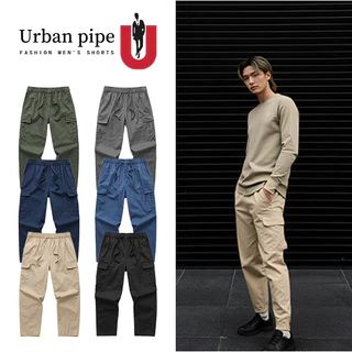 กางเกงคาร์โก้ผู้ชาย URBAN PIPE ผ้าคอตตอน กระเป๋าเยอะ ขากว้าง สายรัดเอว รหัส 42917