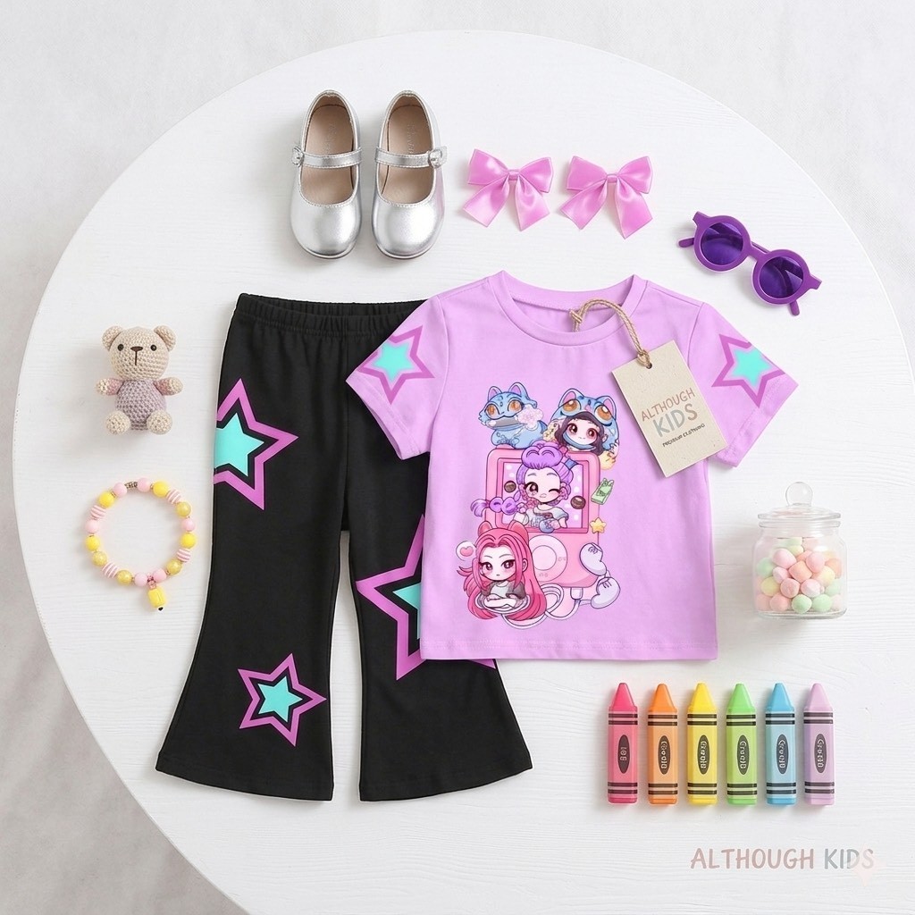 ชุดเซตลูกสาว sodapop ลายน่ารัก แต่งกางเกงขาม้า