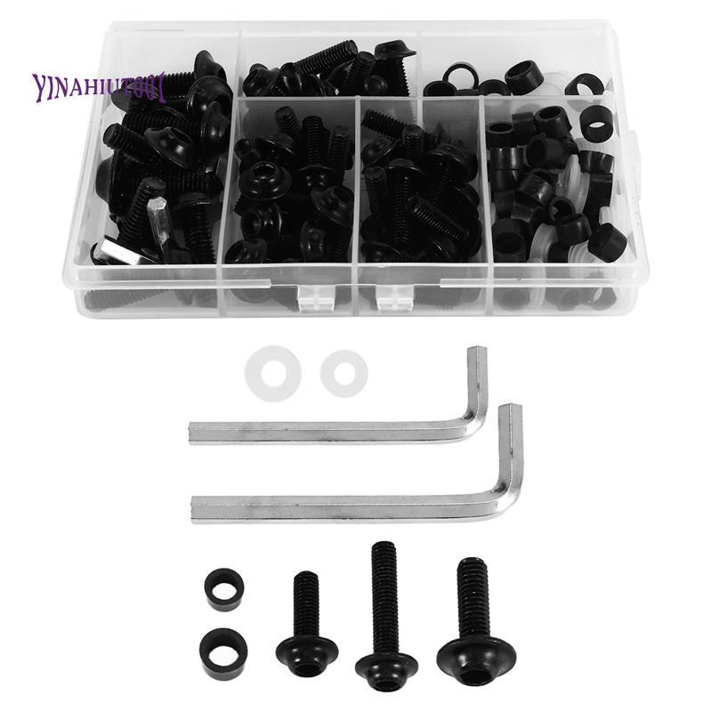 Yinahiut001158PCS Universal รถจักรยานยนต์ Fairing สกรูถั่วชุด Moto Body Work Bolts สกรูสําหรับ YZF R