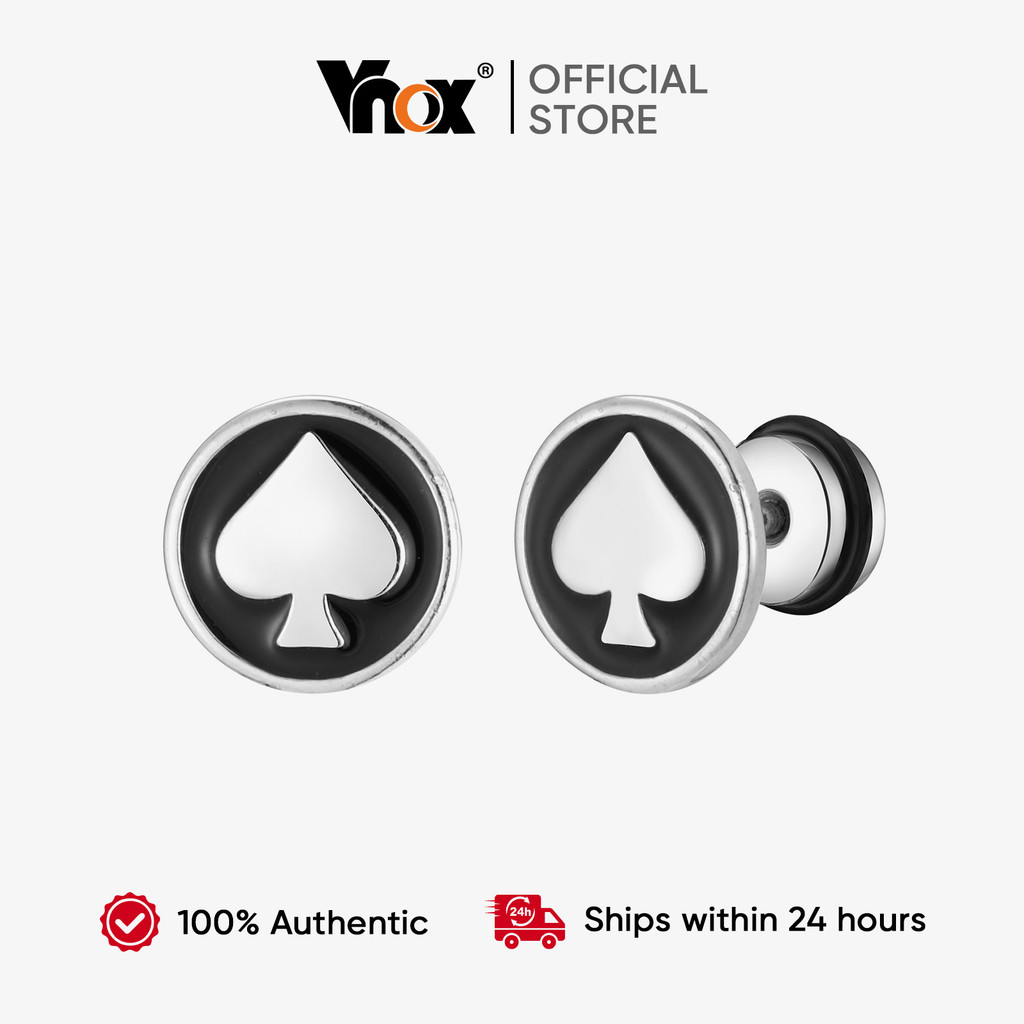 VNOX วีน็อกซ์ ต่างหูสแตนเลสแบบสตั๊ดสกรุกลับ เสริมสไตล์ให้ผู้ชายและเด็กผู้ชาย