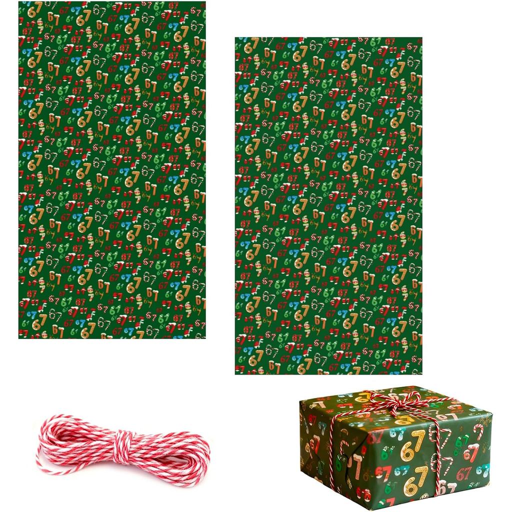 67 กระดาษห่อ, 2 ชิ้น 67 กระดาษห่อคริสต์มาส 3520IN, 67 Meme ตลกวันหยุดห่อของขวัญสําหรับของขวัญคริสต์ม