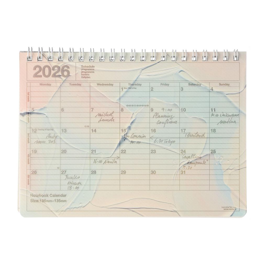 2026 Monthly Planner Notebook - B6 Size, Starts January 2026, Summer Wave Design by Yoshiki Okamura,