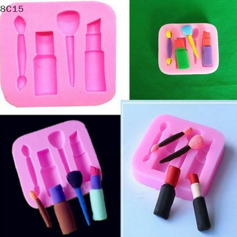 [8C15] เครื่องมือแต่งหน้าลิปสติกยาทาเล็บช็อคโกแลตปาร์ตี้ DIY แม่พิมพ์ซิลิโคนขนมเค้ก [8C]